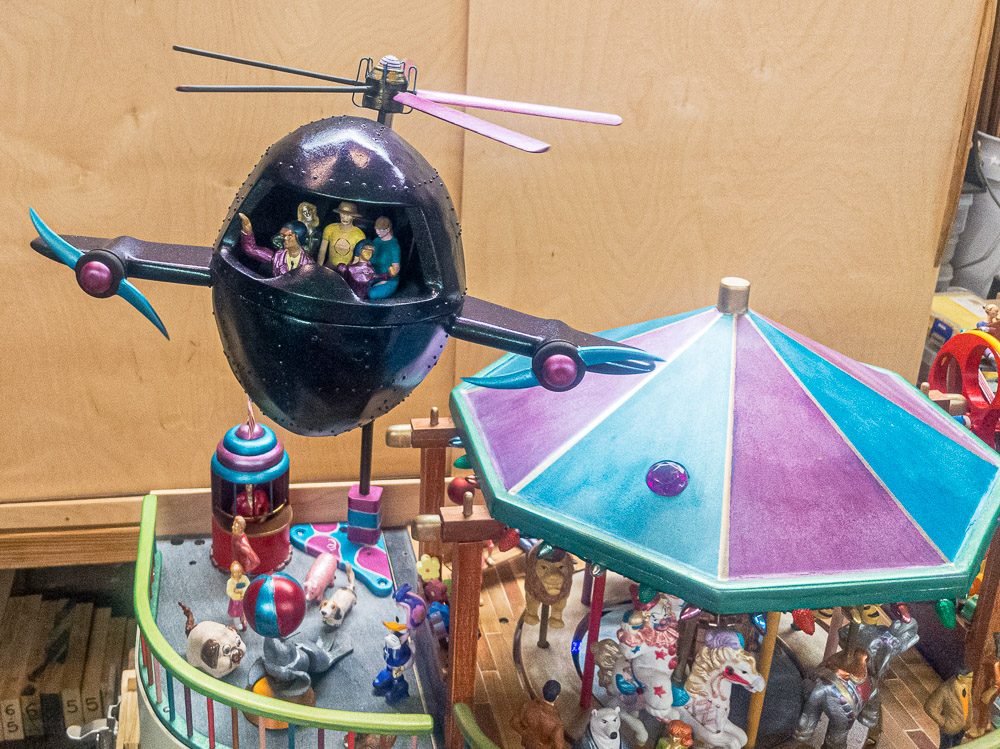 The Airship hovers over the Carousel